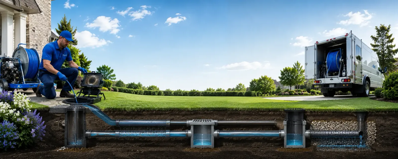 Outdoor drain cleaning information for Burnt Cabins, PA